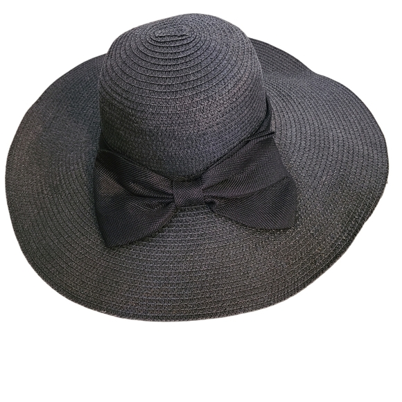 TRÏBE Straw Sun Hat with Wide Brim Foldable Roll-Up Hat NWT - Picture 1 of 4